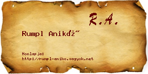 Rumpl Anikó névjegykártya